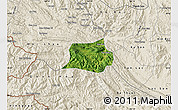 Satellite Map of Mai Chau, shaded relief outside