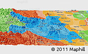 Political Shades Panoramic Map of Hoa Binh