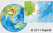 Physical Location Map of Nha Trang Town, highlighted country
