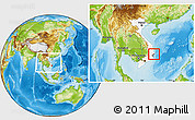 Physical Location Map of Van Ninh, highlighted country, highlighted parent region, within the entire country