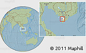 Savanna Style Location Map of An Bien, highlighted parent region, hill shading