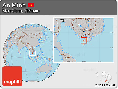 Gray Location Map of An Minh