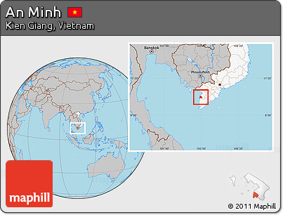 Gray Location Map of An Minh, highlighted country