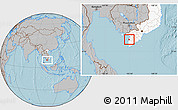 Gray Location Map of An Minh, highlighted country, hill shading