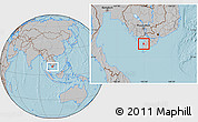 Gray Location Map of An Minh, hill shading