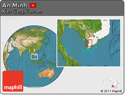 Satellite Location Map of An Minh, highlighted country