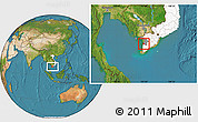 Satellite Location Map of An Minh, highlighted country, highlighted parent region