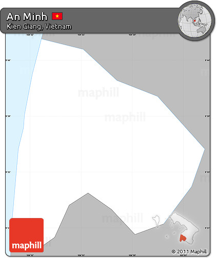 Gray Simple Map of An Minh, single color outside