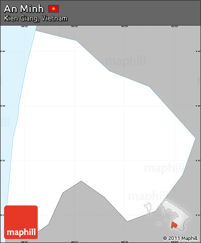 Gray Simple Map of An Minh, single color outside