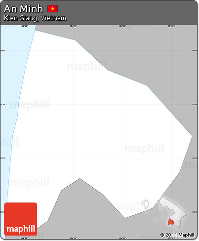 Gray Simple Map of An Minh, single color outside