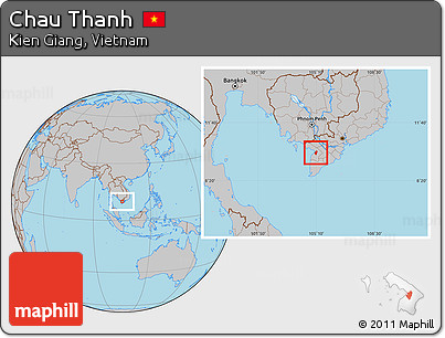 Gray Location Map of Chau Thanh