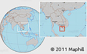 Gray Location Map of Chau Thanh, highlighted parent region, within the entire country