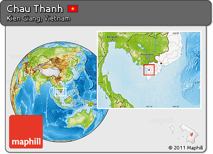 Physical Location Map of Chau Thanh, highlighted country
