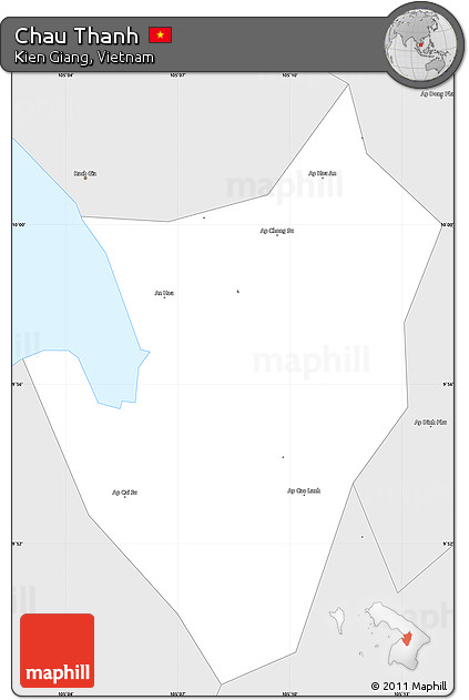 Silver Style Simple Map of Chau Thanh
