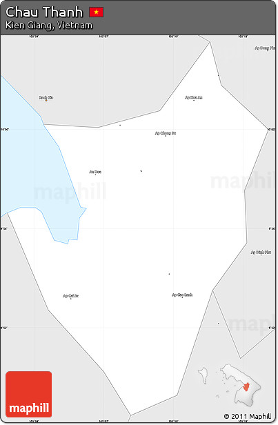 Silver Style Simple Map of Chau Thanh