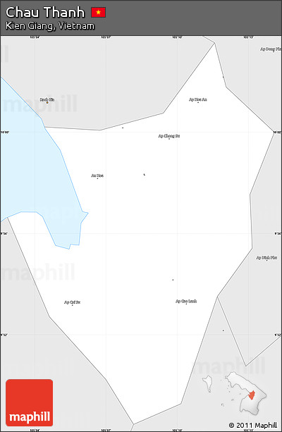 Silver Style Simple Map of Chau Thanh