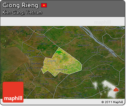 Satellite 3D Map of Giong Rieng, darken