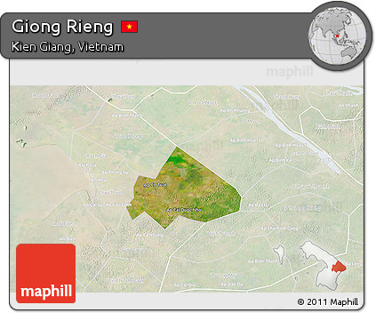 Satellite 3D Map of Giong Rieng, lighten