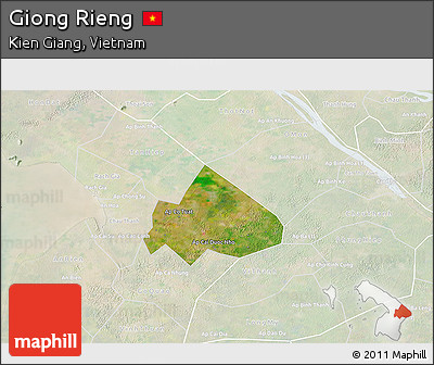 Satellite 3D Map of Giong Rieng, lighten
