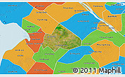 Satellite 3D Map of Giong Rieng, political outside