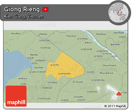 Savanna Style 3D Map of Giong Rieng
