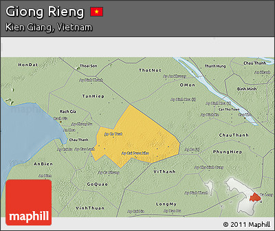 Savanna Style 3D Map of Giong Rieng