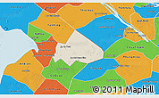 Shaded Relief 3D Map of Giong Rieng, political outside
