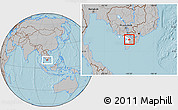 Gray Location Map of Giong Rieng, highlighted parent region, hill shading