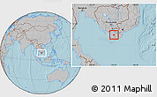 Gray Location Map of Giong Rieng, hill shading