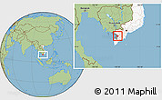 Savanna Style Location Map of Giong Rieng, highlighted country, highlighted parent region