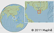 Savanna Style Location Map of Giong Rieng, hill shading