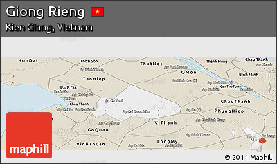 Classic Style Panoramic Map of Giong Rieng