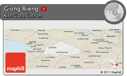 Classic Style Panoramic Map of Giong Rieng