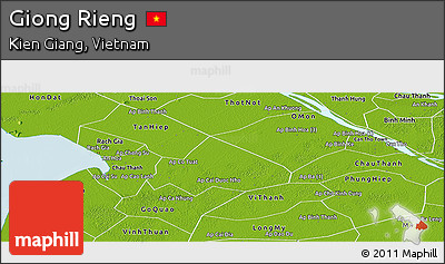 Physical Panoramic Map of Giong Rieng