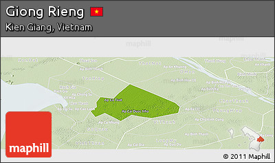 Physical Panoramic Map of Giong Rieng, lighten