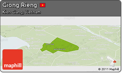 Physical Panoramic Map of Giong Rieng, lighten