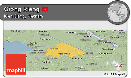 Savanna Style Panoramic Map of Giong Rieng