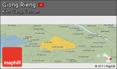 Savanna Style Panoramic Map of Giong Rieng