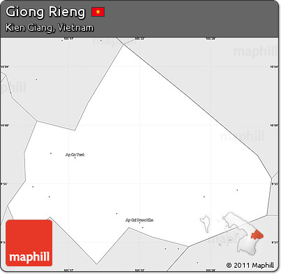 Silver Style Simple Map of Giong Rieng