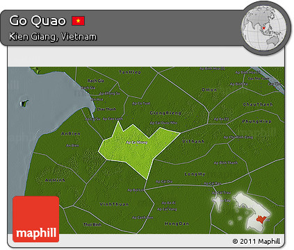 Physical 3D Map of Go Quao, darken