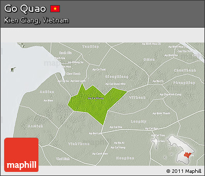 Physical 3D Map of Go Quao, lighten, semi-desaturated