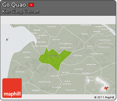 Physical 3D Map of Go Quao, lighten, semi-desaturated