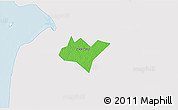 Political 3D Map of Go Quao, single color outside