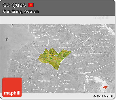 Satellite 3D Map of Go Quao, lighten, desaturated