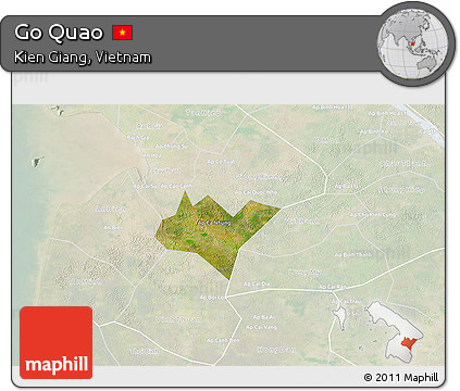 Satellite 3D Map of Go Quao, lighten