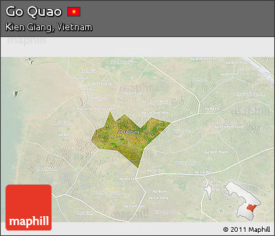 Satellite 3D Map of Go Quao, lighten