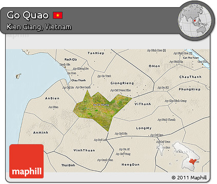 Satellite 3D Map of Go Quao, shaded relief outside