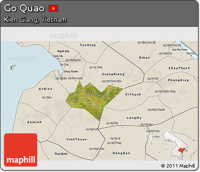 Satellite 3D Map of Go Quao, shaded relief outside