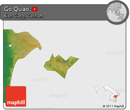 Satellite 3D Map of Go Quao, single color outside