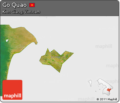 Satellite 3D Map of Go Quao, single color outside